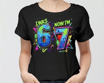 Retro Graffiti 7th Birthday PNG, Colorful Paint Splat Sublimation Art