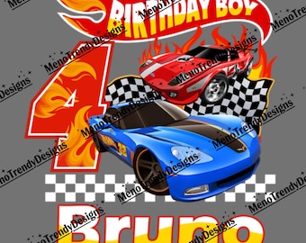 Super Speed Birthday Race Car Design, PNG
