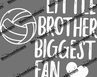 Little Brother Biggest Fan Volleyball PNG SVG, Sports Fan Digital Design
