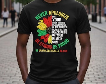 Black History & Pride, Never Apologize Be Strong Be Proud PNG Design