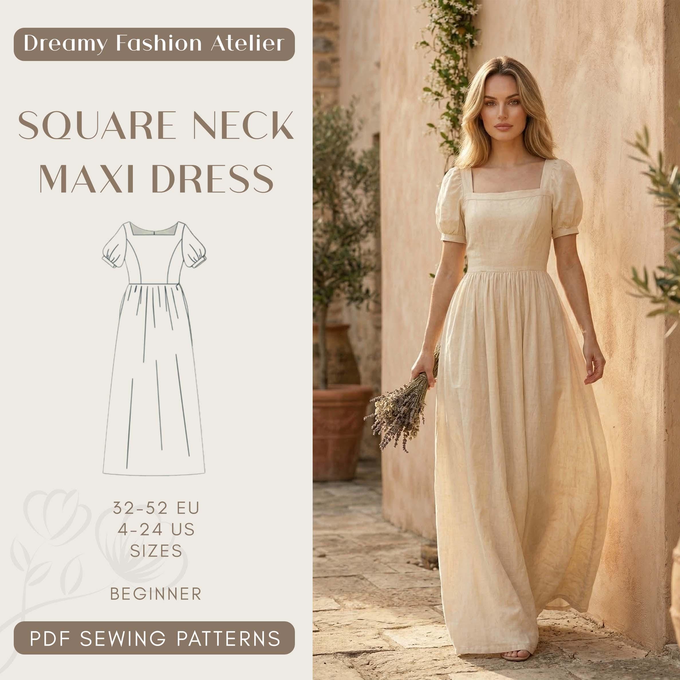ankle length dress pattern A-Line Maxi Dress Sewing Pattern PDF — Friedlies