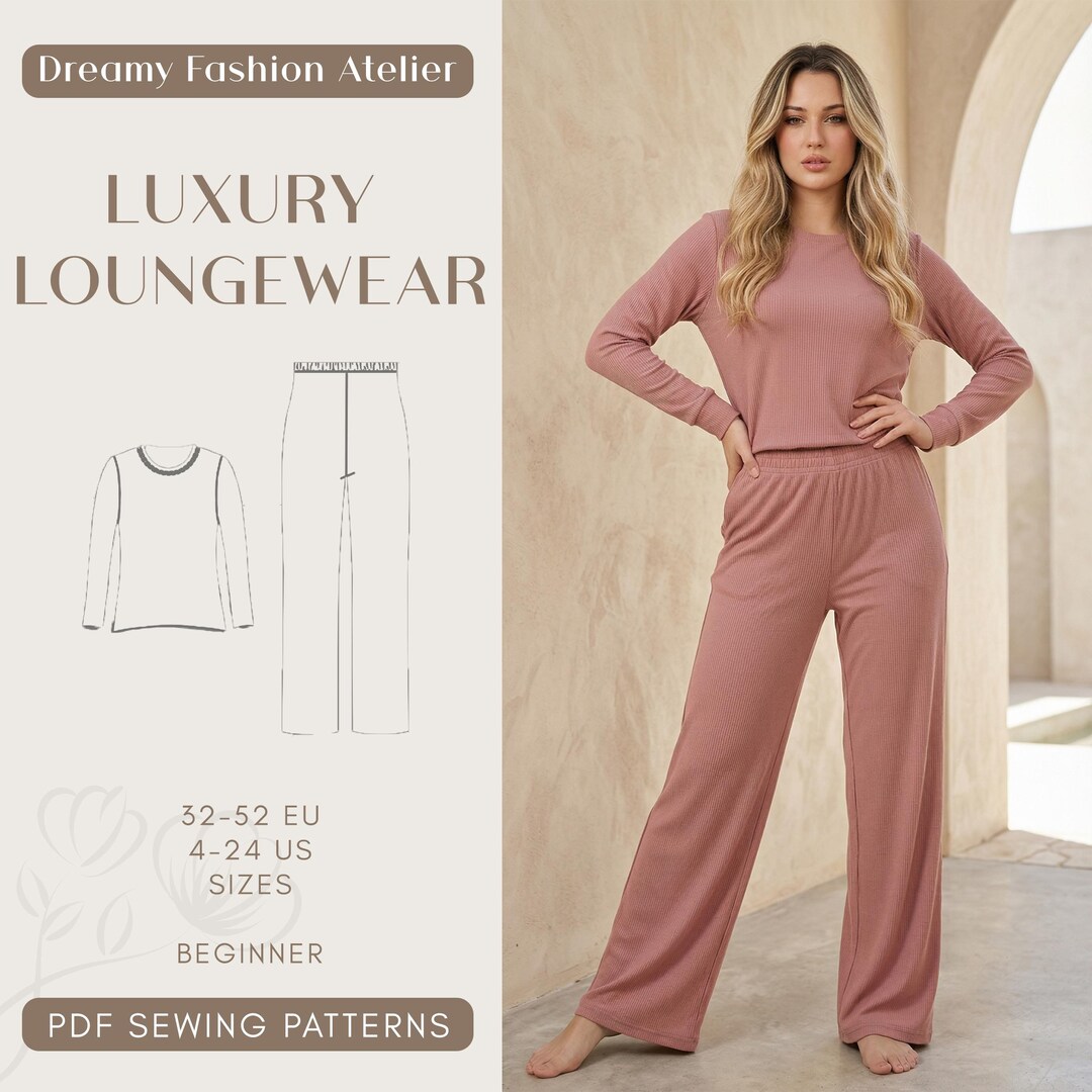 Pajama Set Sewing Pattern | Pajama Top and Shorts Pattern | Women ...