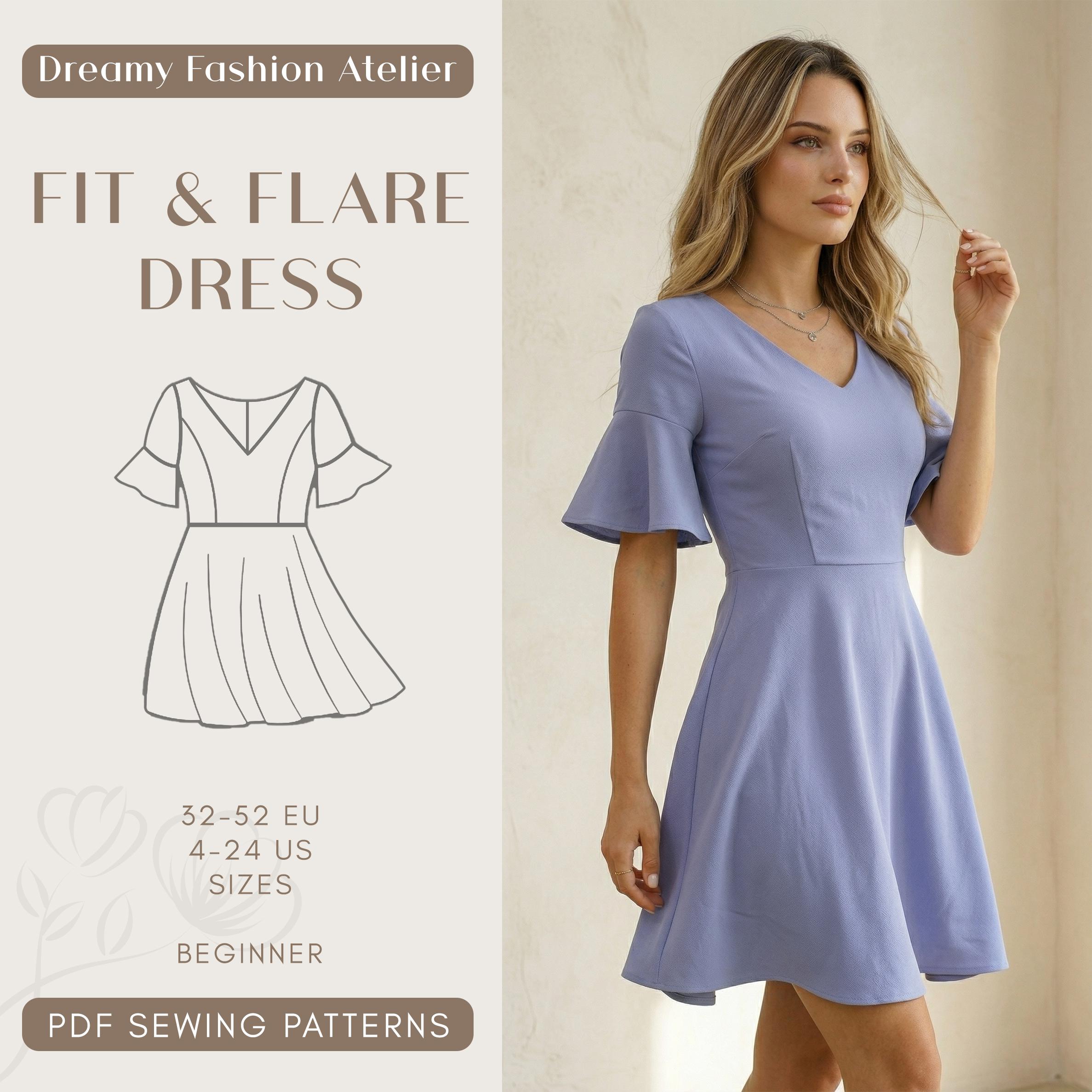 Fit and Flare Dress Pattern - Etsy UK
