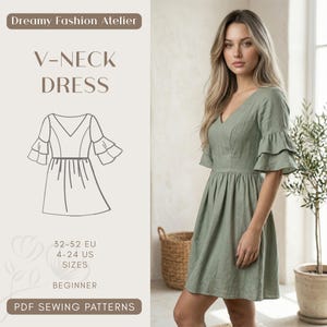 bias cut dress pattern with sleeves Bias Cut Maxi Dress Sewing Pattern | Sizes XXS2XL