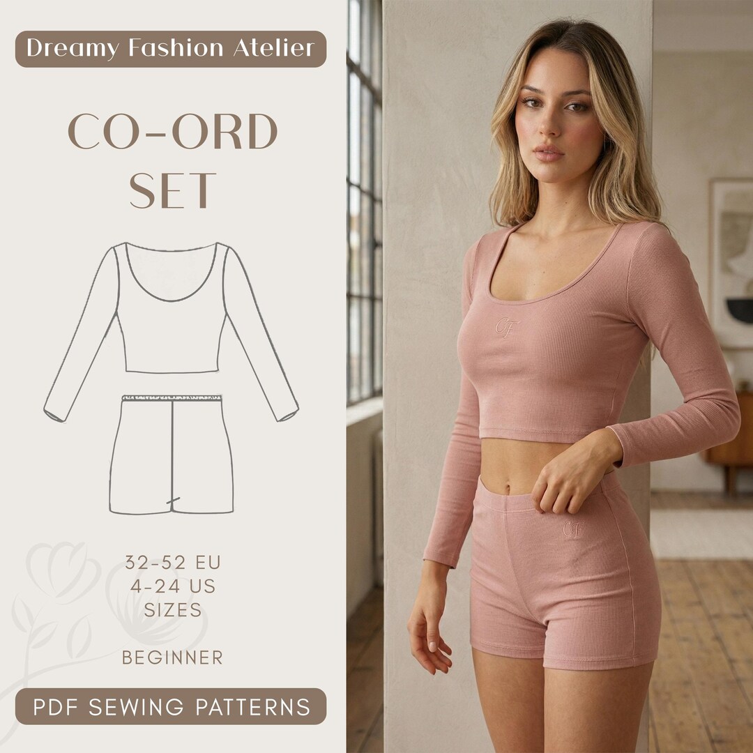 Pajama Set Sewing Pattern | Pajama Top and Shorts Pattern | Women ...