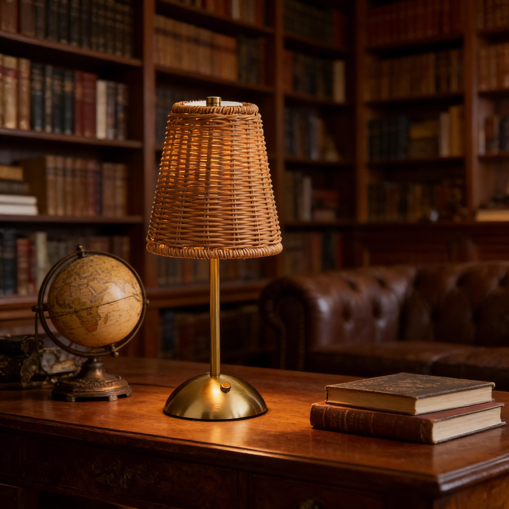 Small Ratten Bedside Lamp Handcrafted Rattan Bedside Lamp |charging Function Warm Glow |home ...