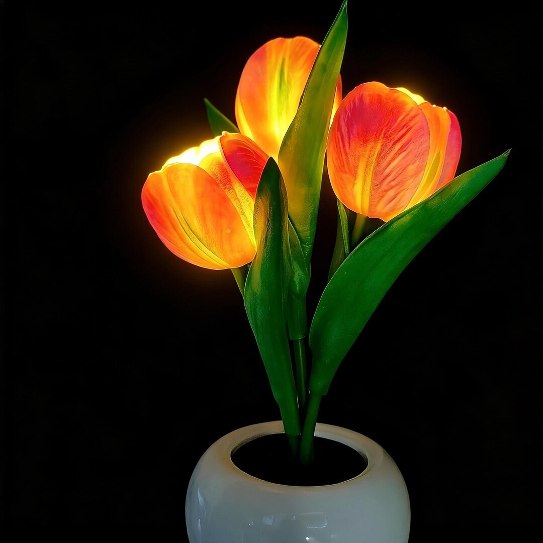 LED Tulip Lamp Red Orange