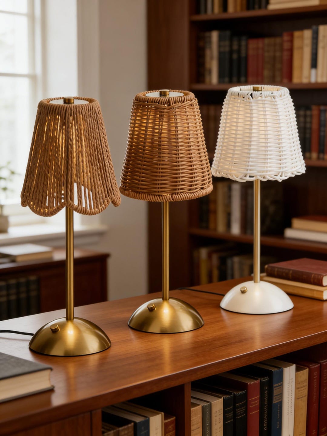 Small Ratten Bedside Lamp Handcrafted Rattan Bedside Lamp |charging Function Warm Glow |home ...