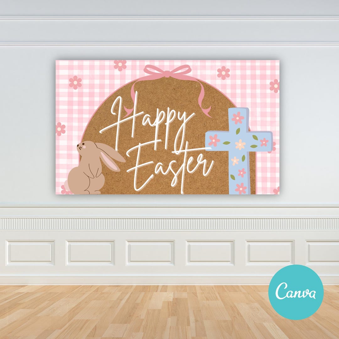 Happy Easter Banner | DIY Editable Canva Template (digital Download) - Etsy