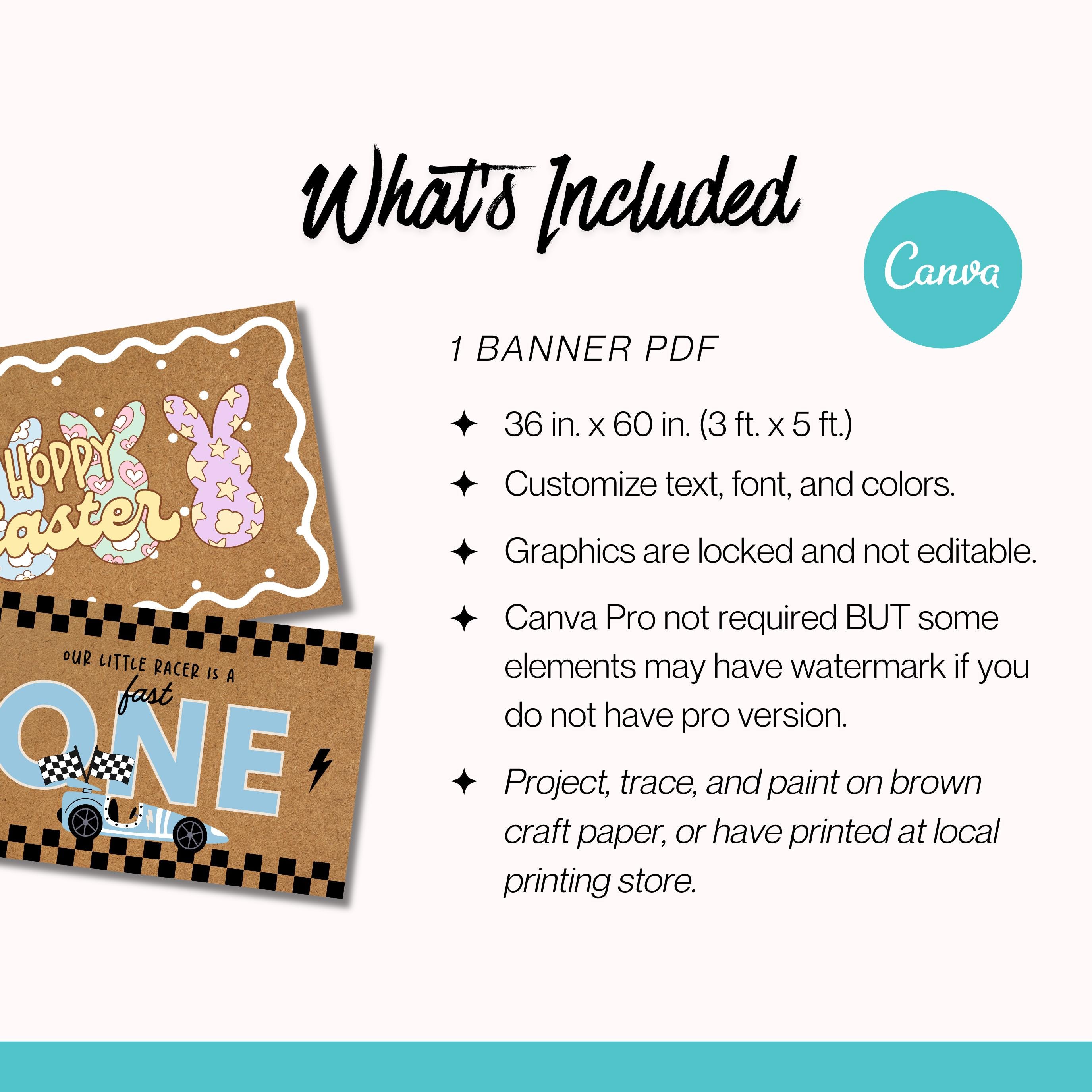 Hoppy Easter Banner | DIY Editable Canva Template (digital Download) - Etsy