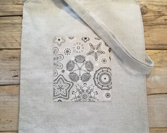 Winter themed fun linen shopping bags