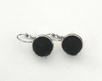 Short black unusual dangly earrings