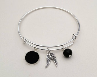 Adjustable charm bangle, personalised bangle