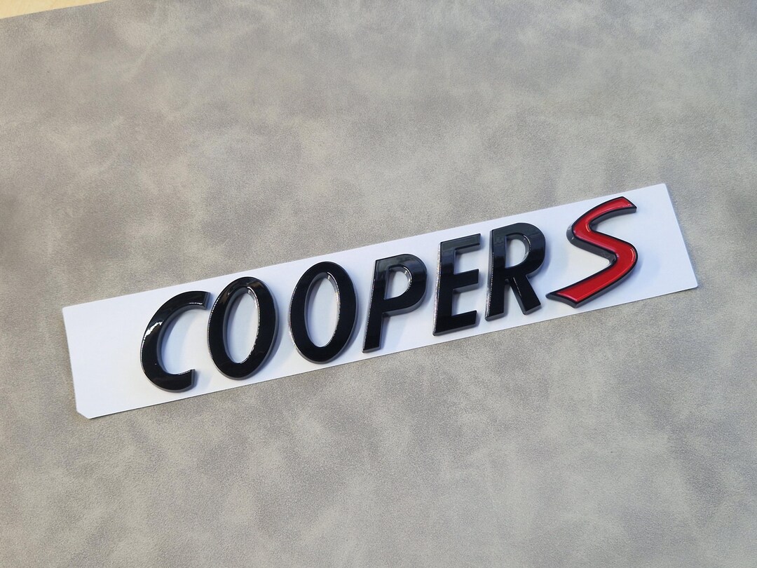 Cooper S Emblem Letters Black Rear Trunk Sticker Badge Logo - Etsy