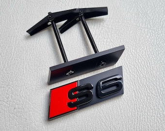 S6 Grill Badge Emblem Front Grille Black Logo