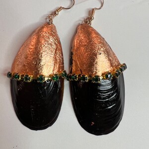 Mussels shells earrings, unique, modern jewelry