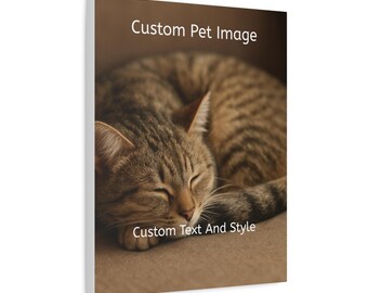 Custom Pet Photo Canvas 1.25" Stretched Matte Wall Art | Personalized Cat Portrait