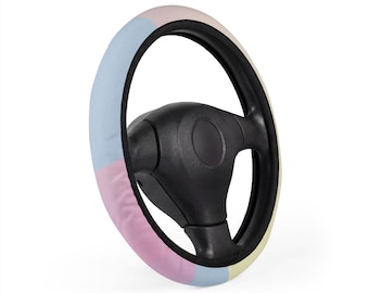 Car Steering wheel cover, Pastel Color Block Car Steering Wheel Cover | Pink Blue Yellow