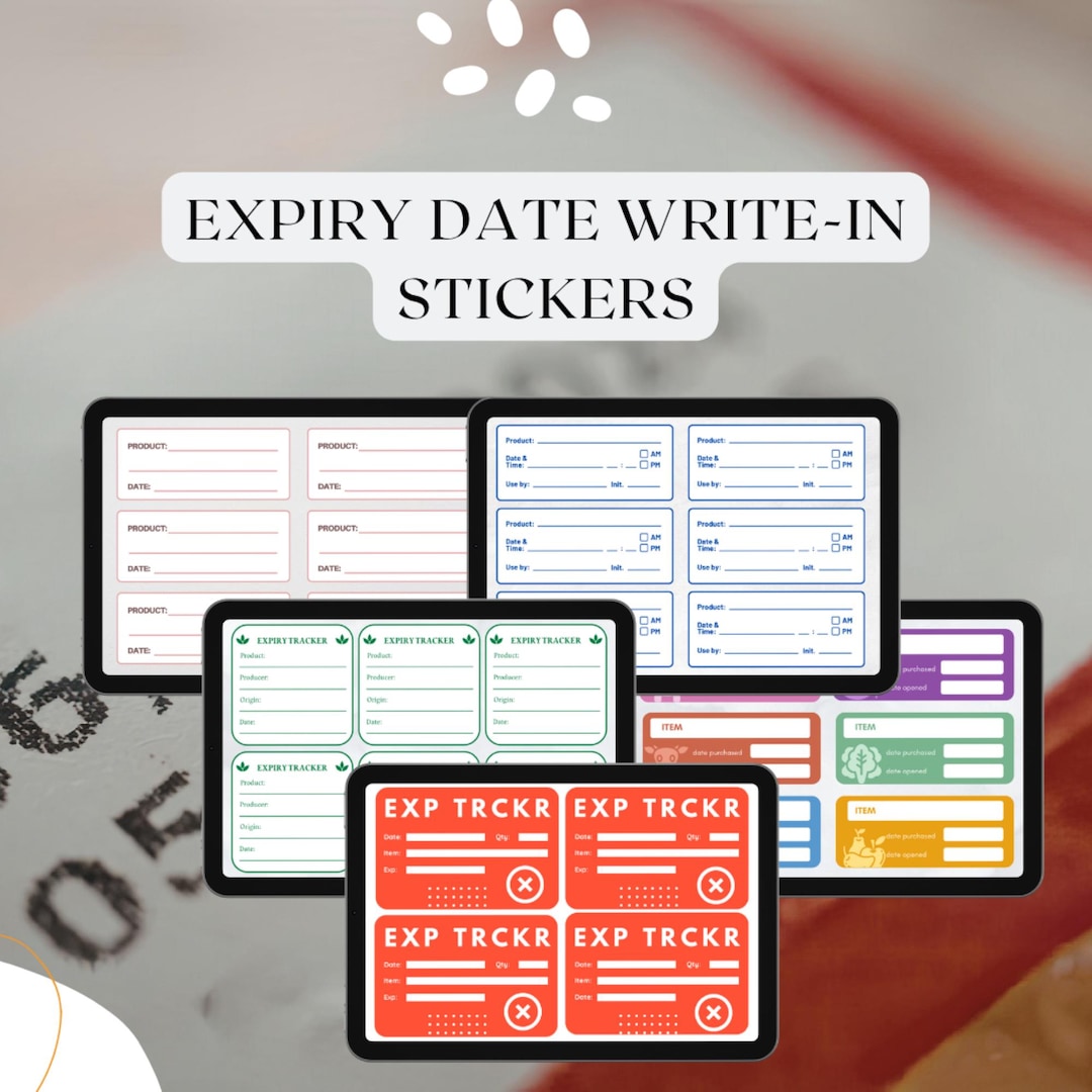 Printable Expiry Date Stickers | Kitchen Pantry Food Storage ...