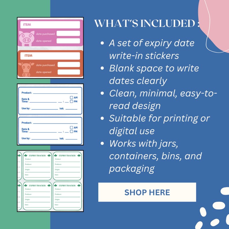 Printable Expiry Date Stickers | Kitchen Pantry Food Storage ...