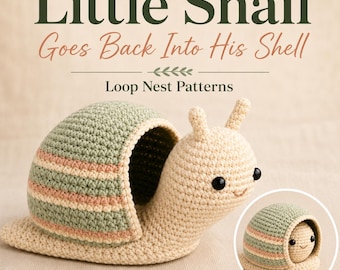 Patrón de caracol de ganchillo en PDF, juguete amigurumi para meter dentro, pequeño caracol que se mete en su concha, lindo regalo de ganchillo