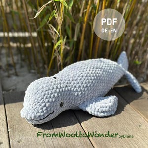Crochet pattern Beluga Whale (DE/EN), step-by-step instructions with many photos