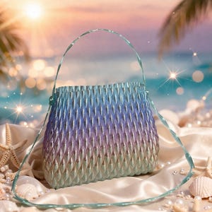 Designer Style Iridescent 3D Printed Bag | Futuristic TPU Shoulder Purse | Y2K Statement Accessory