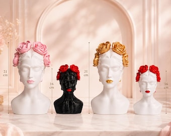 Frida Kahlo Bust Sculpture 16cm/21cm | Custom Color 3D Print | Unique Home Decor | Modern Art Statue | Gift for Her | Statement Piece