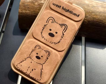 West Highland White Terrier iPhone Case with Magnetic Foldable Stand,Cute Leather Dog Cover,Gift for Her 2026 ( iPhone 12-17 Pro Max)