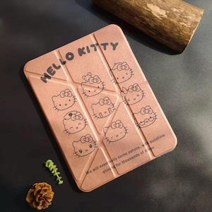 Vintage Cute Cat Leather Tablet Case, Adorable Cartoon Gift for Her, Retro Aesthetic Tablet Cover for All Models,iPad Case