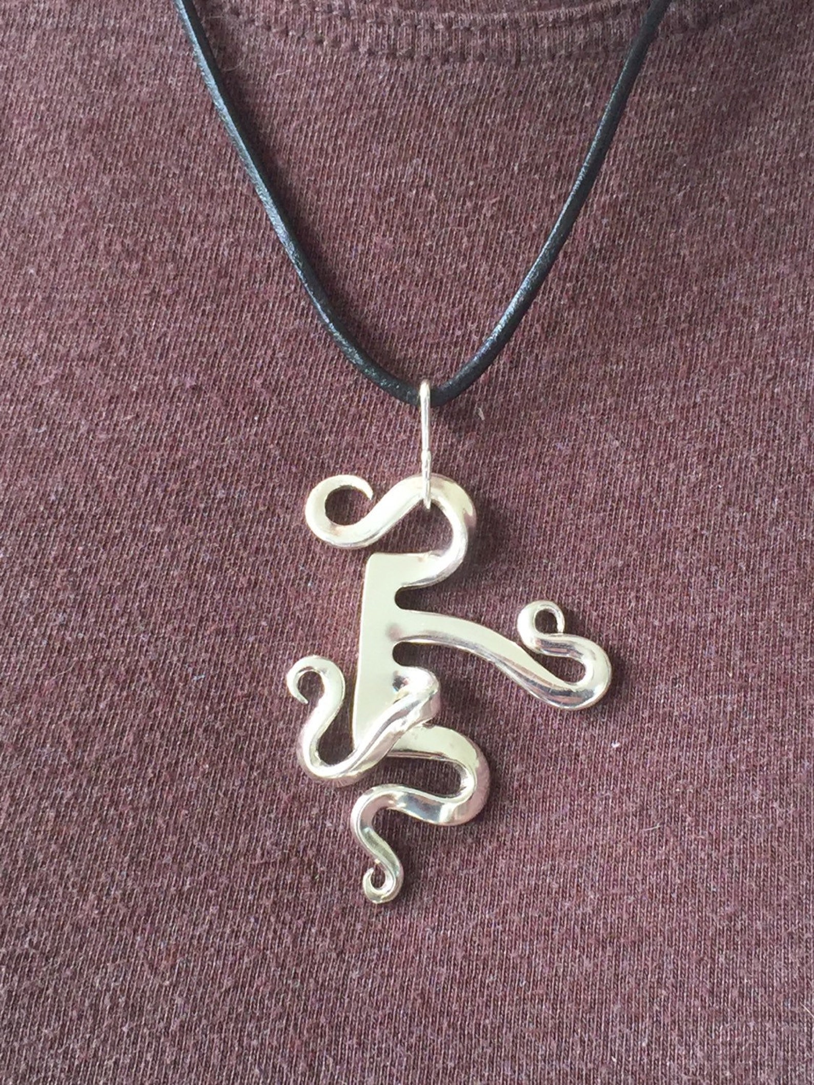 Funky Silver Fork Necklace Etsy