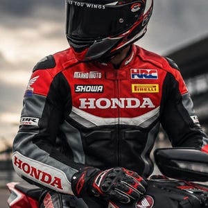 Sony CBR Motorrad-Rennjacke - CE-Rüstung Leder Bikerjacke, maßgeschneiderte Motorrad-Reitjacke, HONON Racing Gear