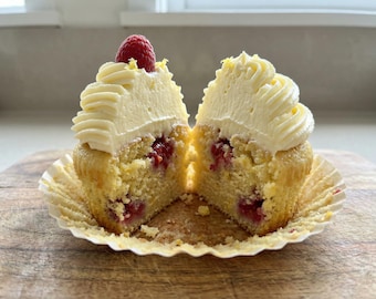 Receta de cupcakes de frambuesa y limón - PDF imprimible (descarga digital)