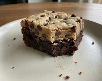 Receta de brownies de masa de galleta con chispas de chocolate - PDF imprimible (descarga digital)