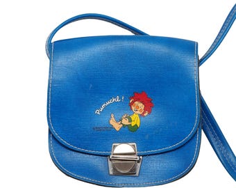 Vintage Meister Eder und sein Pumuckl 1986 Bolso Azul Retro Dibujos animados 80s Casual Ropa deportiva Bolso bandolera