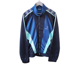 Vintage SERGIO TACCHINI trainingsjack met volledige ritssluiting, mouwen met logo, maat M, sportkleding jaren 90, sportieve stijl, casual, lichte kleding, sportkleding