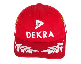 Vintage DEKRA Ferrari Michael Schumacher Cap Formula 1 Racing Team Red Hat 90s Sport Style Casual Sportswear Headwear