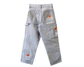 Vintage Johnny Blaze Jeans Kids Size retro hip hop style trousers gray 90s Style Casual Classic