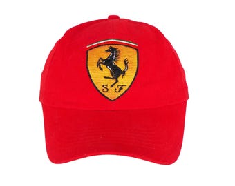 Vintage FERRARI Cap big logo racing hat red Formula 1 team 90s Sport Style Casual Sportswear Headwear