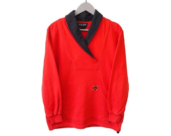 Vintage ESCADA Margaretha Ley Sweatshirt Heart Red Jumper Size Women's M 90s Sport Style Casual Wear Jumper Pullover