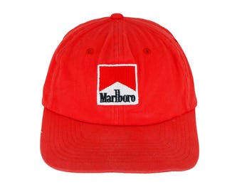 Vintage MARLBORO Cap red cigarettes collection classic retro Hat 90's Sport Style Casual Sportswear Headwear