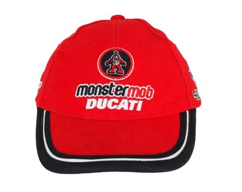 Vintage Ducati Monster Mob Cap Moto GP Racing Team Red Hat 00s Sport Style Casual Sportswear Headwear