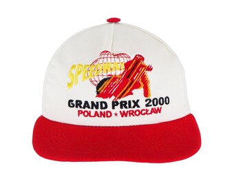 Vintage Speedway Grand Prix 2000 Cap Racing hat white red Wroclaw Moto 00s Sport Style Casual Sportswear Headwear