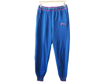 Vintage Adidas joggingbroek maat XL, retro sport trainingsbroek, trainingsbroek, blauw, jaren 90, sportieve stijl, casual, lichte kleding, sportkleding