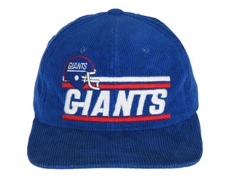 Vintage New York Giants Corduroy Cap NFL Sport Hat Blue USA Football 90s Sport Style Casual Sportswear Headwear