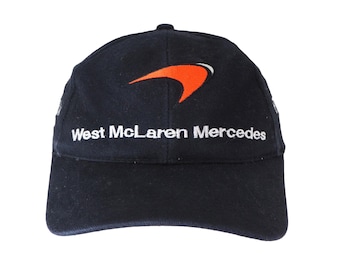 Vintage West McLaren Mercedes F1 Team Cap hat Formula 1 racing Low Profile Hat Finlandia 00s Sport Style Casual Sportswear Headwear