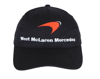 Vintage West McLaren Mercedes F1 Team Cap hat Formula 1 racing black retro 00s Sport Style Casual Sportswear Headwear