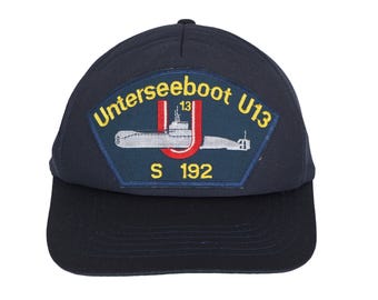 Vintage Unterseeboot U13 S 192 Cap German Submarine Military Navy Blue Rare 90s Sport Style Casual Sportswear Headwear