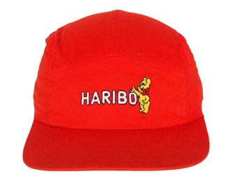 Vintage Haribo 5 Panel Cap big logo red sport style hat gummy bear 90s Sport Style Casual Sportswear Headwear