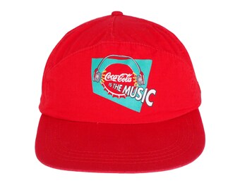 Vintage Coca Cola Is The Music Cap big logo hat red Always USA Drink 90's Sport Style Casual Sportswear Headwear